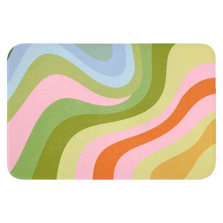 Lijnen - Pasteltinten - Golvend WCmat klein -3d