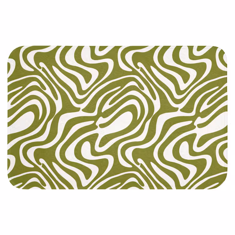 Lijnpatroon - Groen - Organisch WCmat klein 1009 -3d