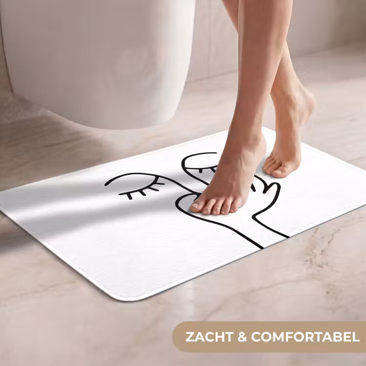 Line art - Gezicht - Wit WCmat klein -USP_ZachtNL