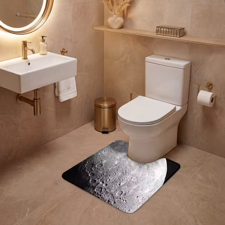 WC Mat - Maan - Kraters - Ruimte - Maan - Kraters - Ruimte WCmat U-uitsnede middel