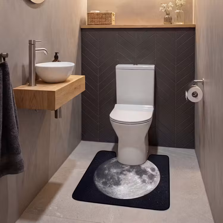 WC Mat - Maan - Sterren - Ruimte - Maan - Sterren - Ruimte WCmat U-uitsnede middel