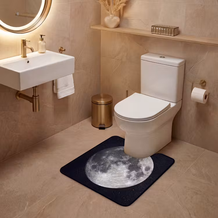 WC Mat - Maan - Sterren - Ruimte - Maan - Sterren - Ruimte WCmat U-uitsnede middel