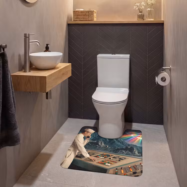 WC Mat - Man - Controlekamer - Strand - Man - Controlekamer - Strand WCmat U-uitsnede middel