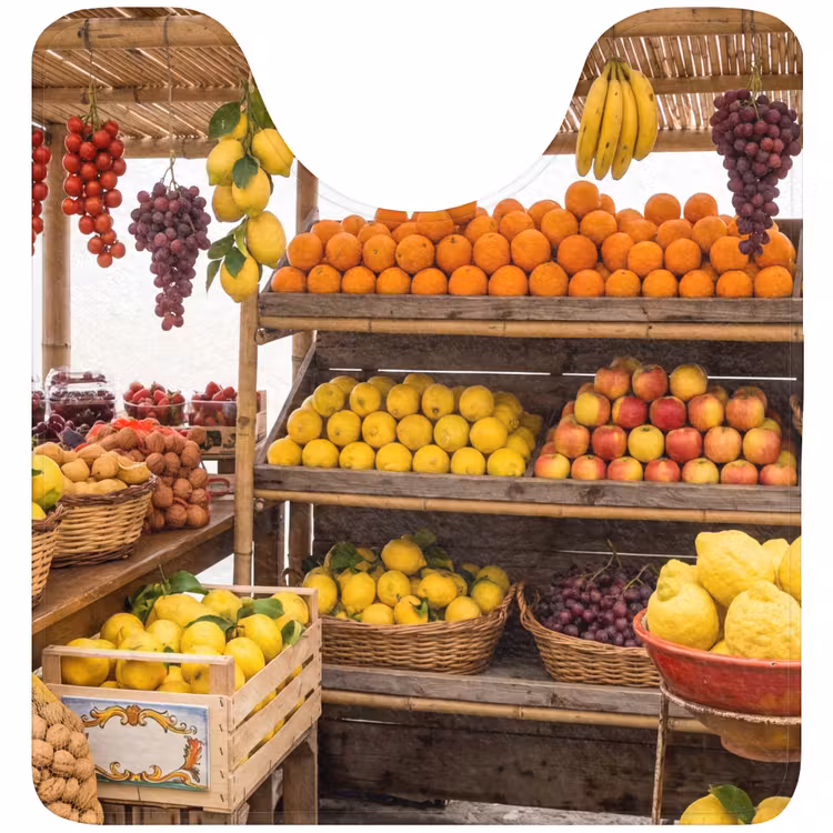 WC Mat - Marktkraam - Fruit - Vers - Marktkraam - Fruit - Vers WCmat U-uitsnede middel