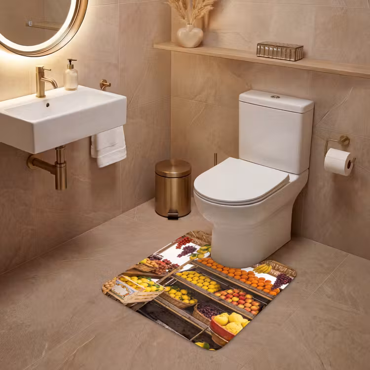 WC Mat - Marktkraam - Fruit - Vers - Marktkraam - Fruit - Vers WCmat U-uitsnede middel