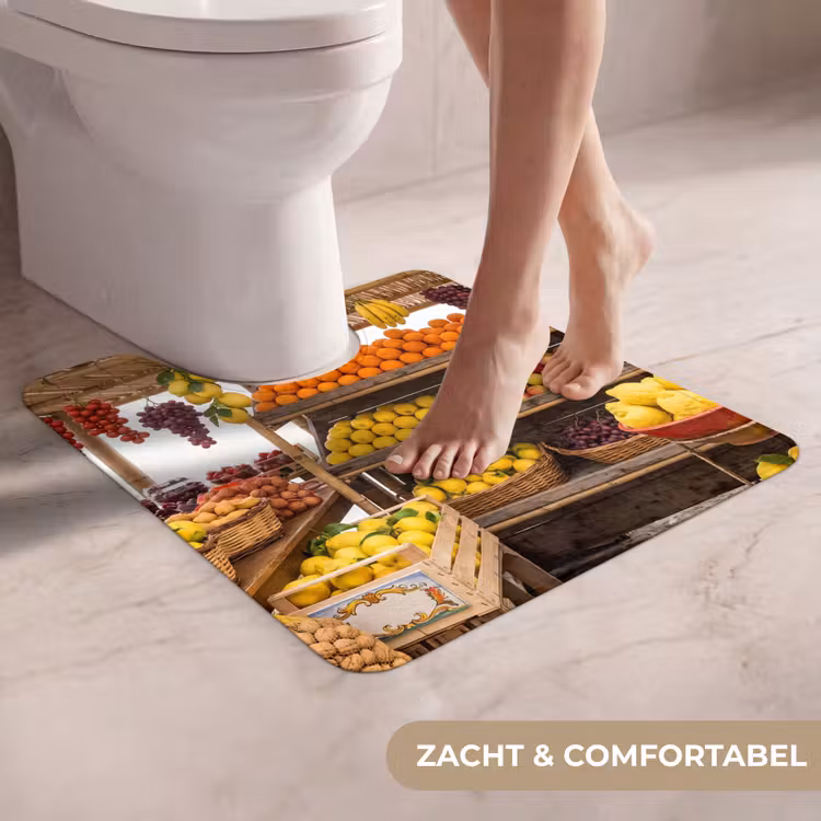 WC Mat - Marktkraam - Fruit - Vers - Marktkraam - Fruit - Vers WCmat U-uitsnede middel
