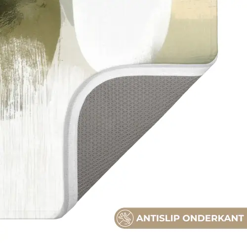 Minimalistisch - Cirkels - Penseelstreken - Beige WCmat klein -USP_AntislipNL
