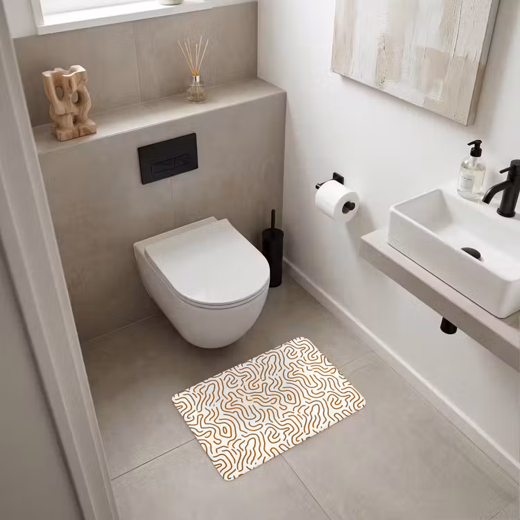 Minimalistisch - Patroon - Terracotta WCmat klein 1009 -sfeer1