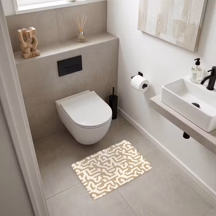 Modern - Abstract - Beige WCmat klein 1009 -sfeer1