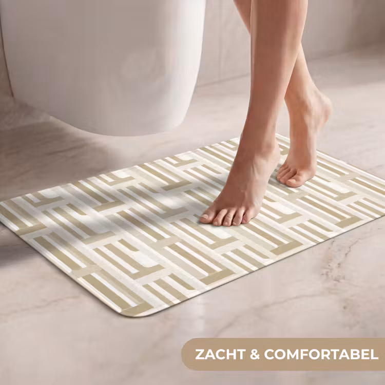 Modern - Geometrisch - Beige WCmat klein 1009 -USP_ZachtNL