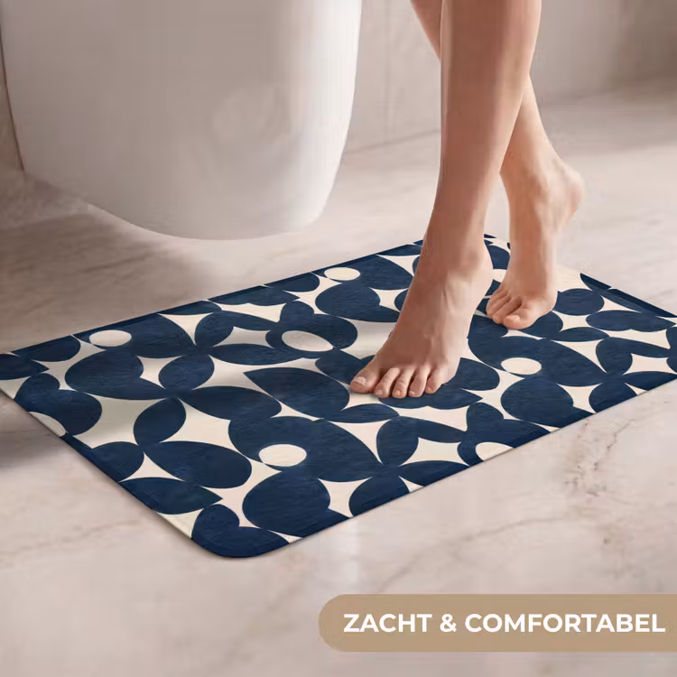 Modern - Geometrisch - Blauw WCmat klein 1009 -USP_ZachtNL