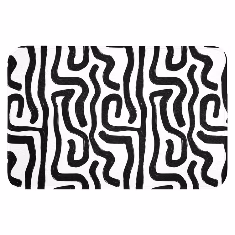 Modern - Lijnen - Zwart WCmat klein 1009 -3d