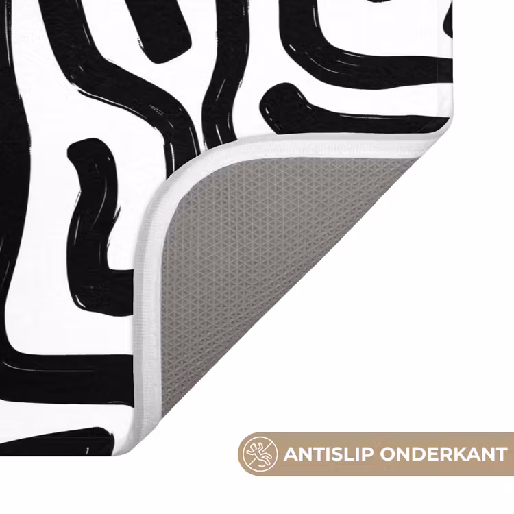 Modern - Lijnen - Zwart WCmat klein 1009 -USP_AntislipNL