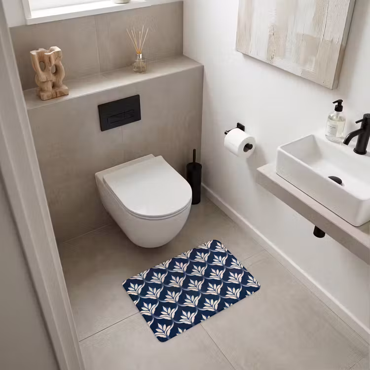 Modern - Ontwerp - Blauw WCmat klein 1009 -sfeer1