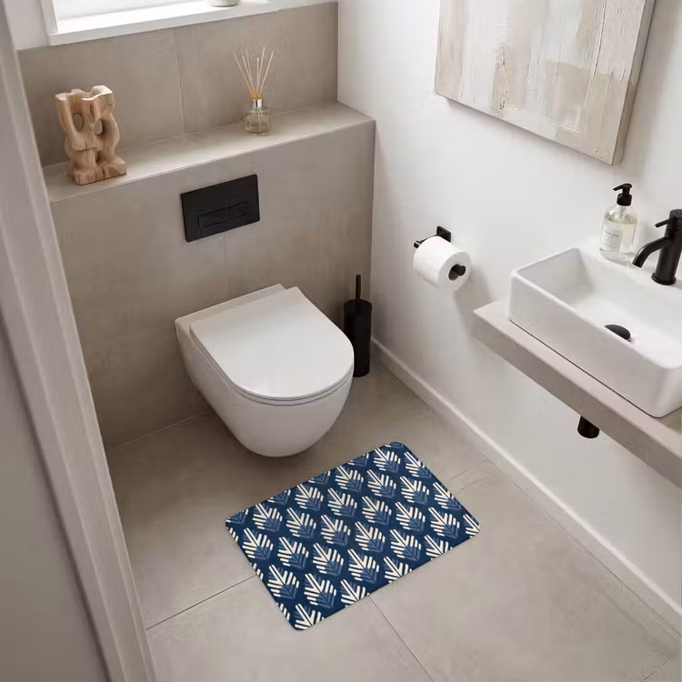 Modern - Patroon - Blauw WCmat klein 1009 -sfeer1