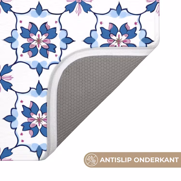 Modern - Patroon - Blauw - Roze WCmat klein 1009 -USP_AntislipNL