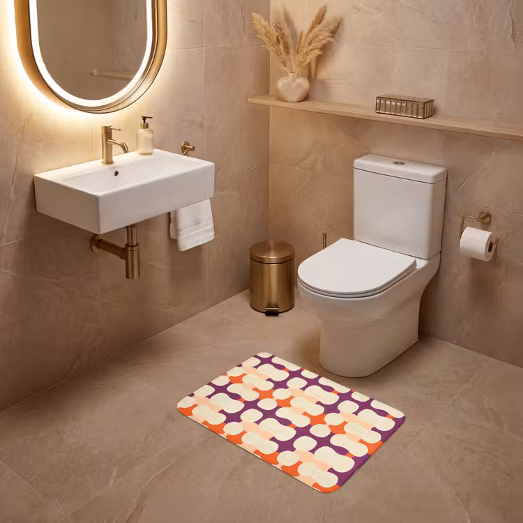 Modern - Patroon - Kleurrijk WCmat klein 1009 -sfeer3