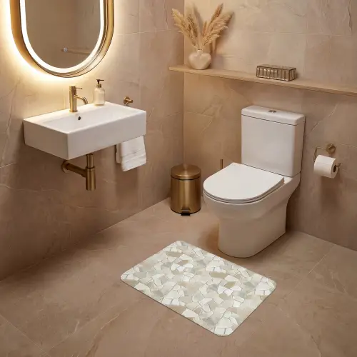 Mozaïek - Stenen - Beige WCmat klein 1009 -sfeer3