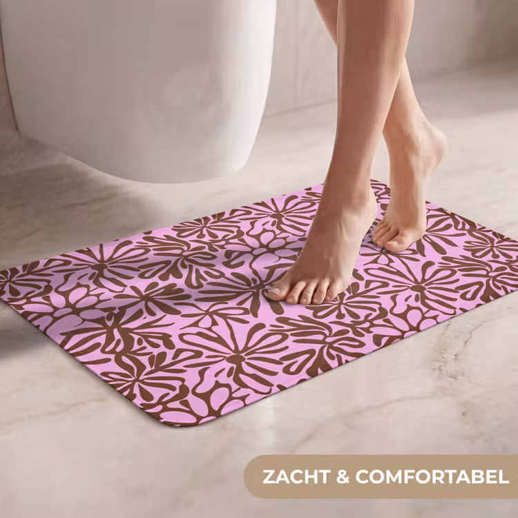 Organisch - Patroon - Roze WCmat klein 1009 -USP_ZachtNL