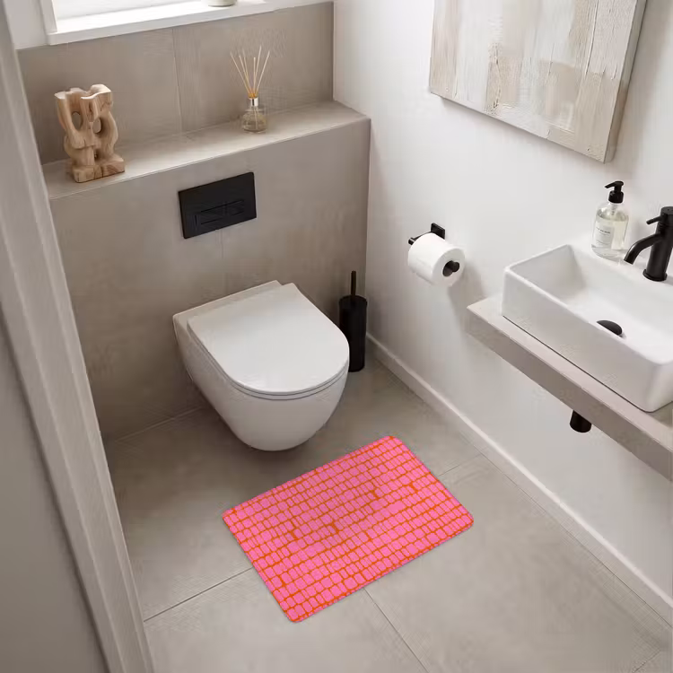 Organisch - Raster - Roze WCmat klein 1009 -sfeer1