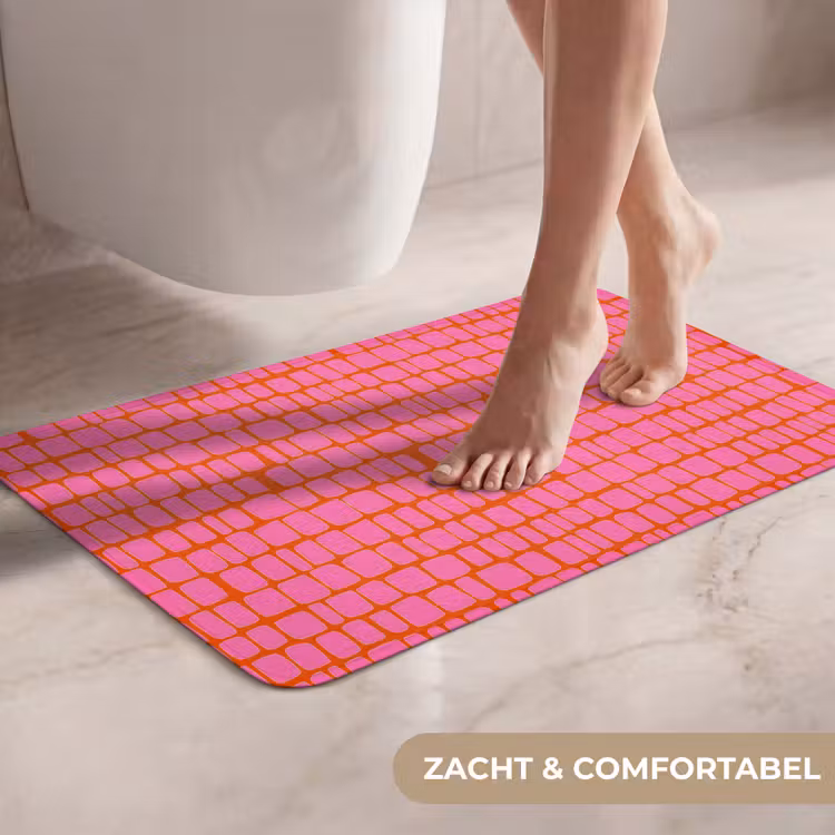 Organisch - Raster - Roze WCmat klein 1009 -USP_ZachtNL