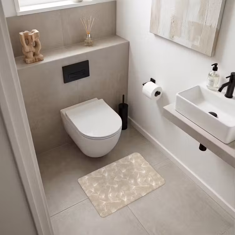 Organisch - Textuur - Beige WCmat klein 1009 -sfeer1