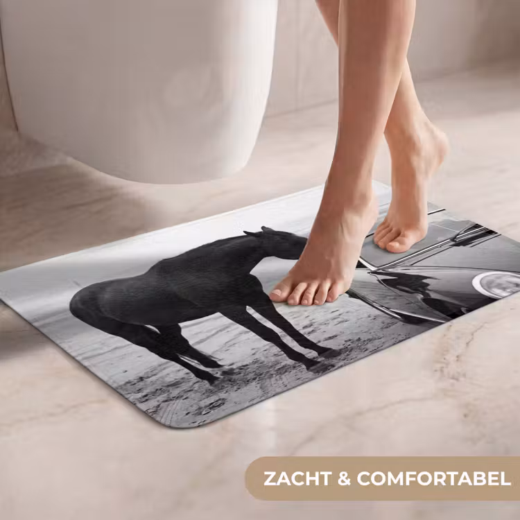 Paard - Auto - Zwart - Wit WCmat klein -USP_ZachtNL