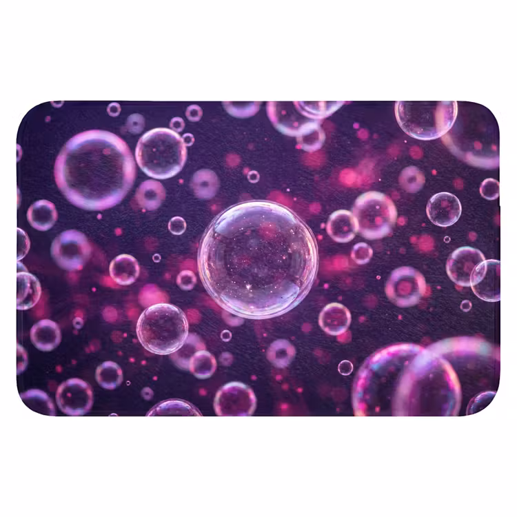 Paars - Bubbels - Schuim WCmat klein -3d