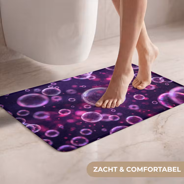 Paars - Bubbels - Schuim WCmat klein -USP_ZachtNL