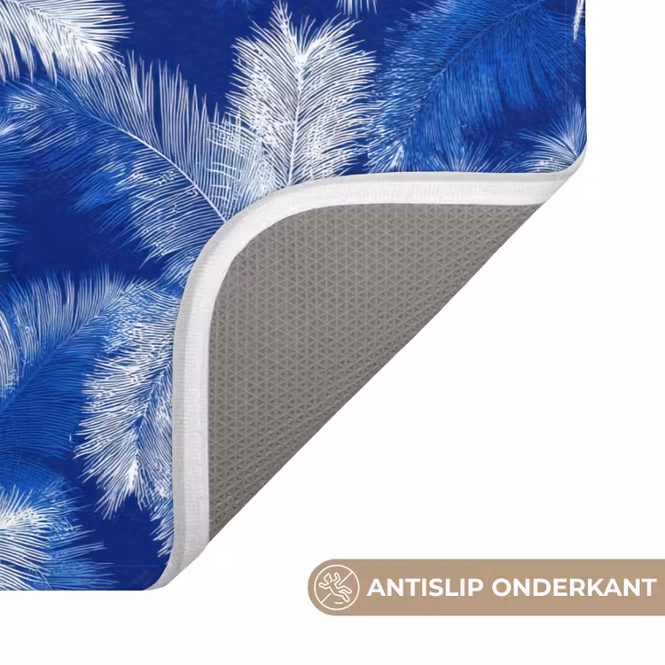 Palmblad - Patroon - Blauw WCmat klein 1009 -USP_AntislipNL