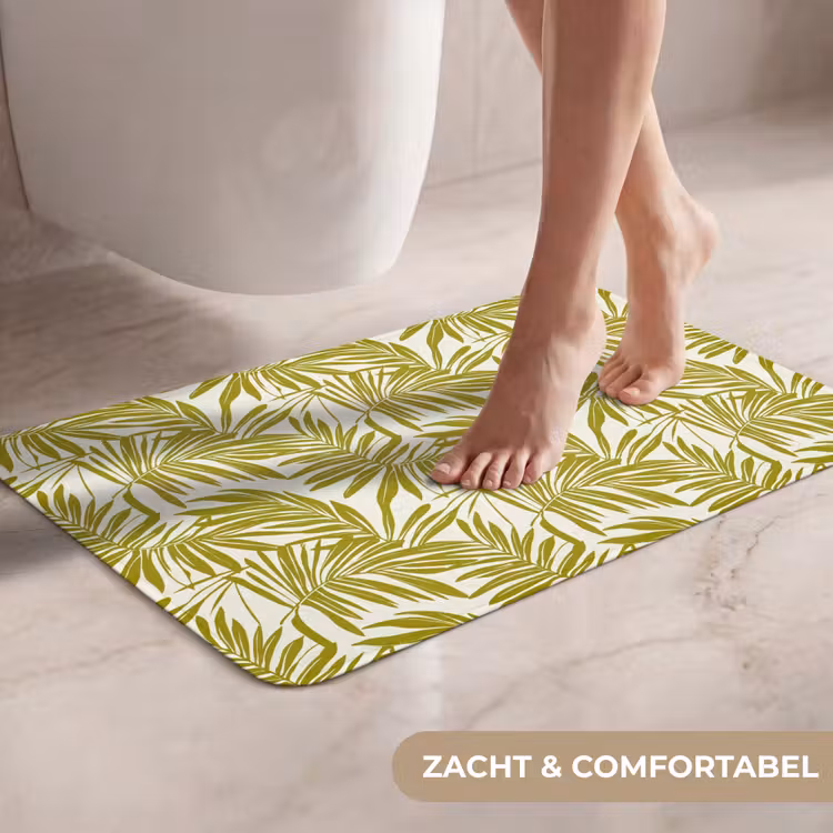 Palmblad - Patroon - Groen WCmat klein 1009 -USP_ZachtNL