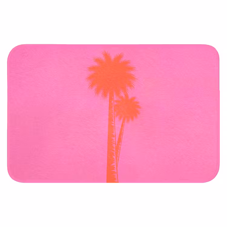 Palmbomen - Modern - Roze WCmat klein -3d