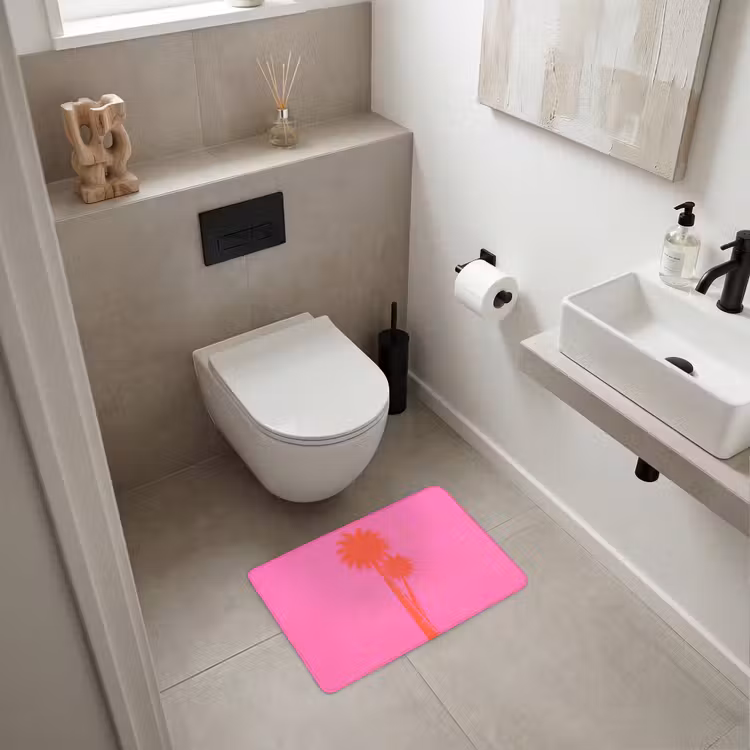 Palmbomen - Modern - Roze WCmat klein -sfeer1