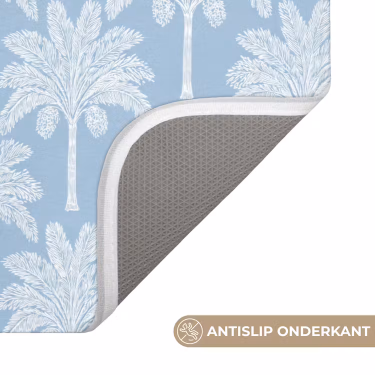 Palmboom - Modern - Blauw WCmat klein 1009 -USP_AntislipNL