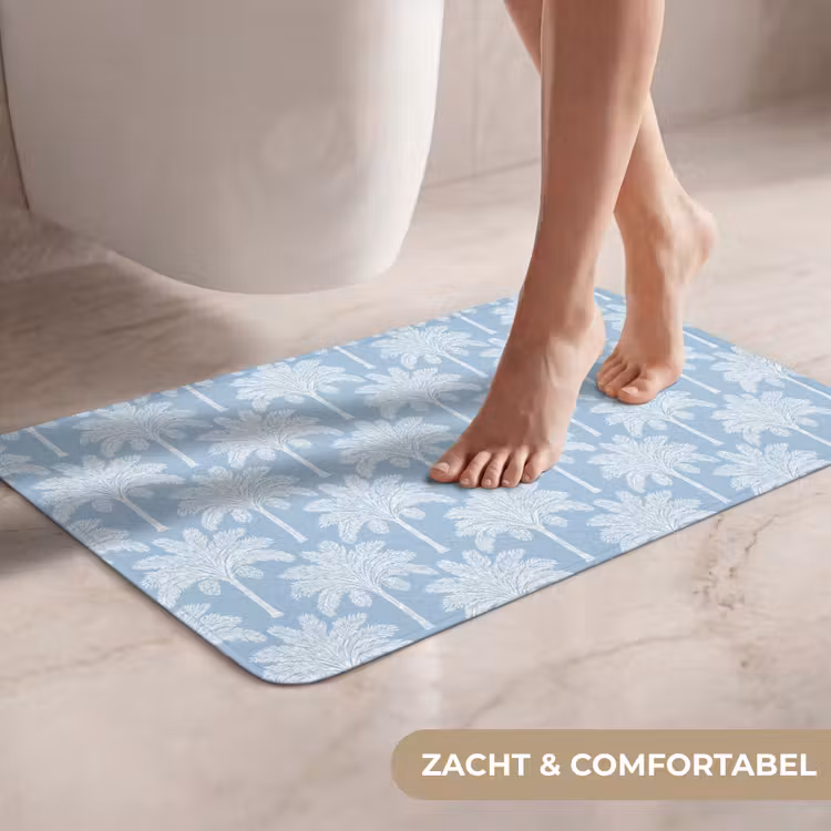 Palmboom - Modern - Blauw WCmat klein 1009 -USP_ZachtNL