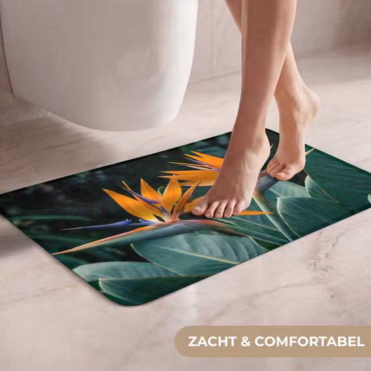 Paradijsvogel - Bloem - Exotisch WCmat klein -USP_ZachtNL