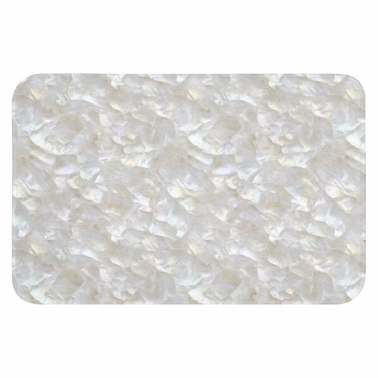 Parelmoerglans - Wit - Schelp WCmat klein 1009 -3d
