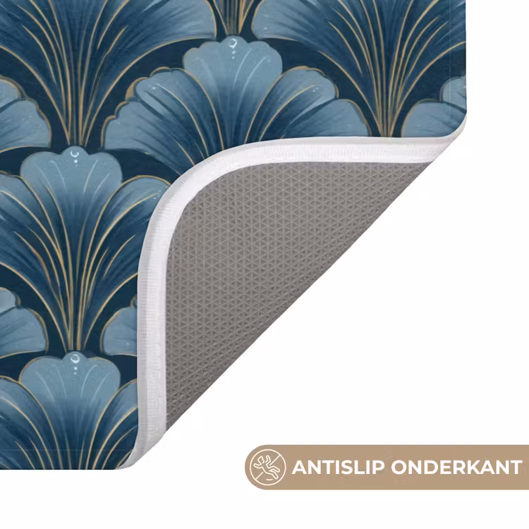 Patroon - Ginkgoblad - Blauw WCmat klein 1009 -USP_AntislipNL
