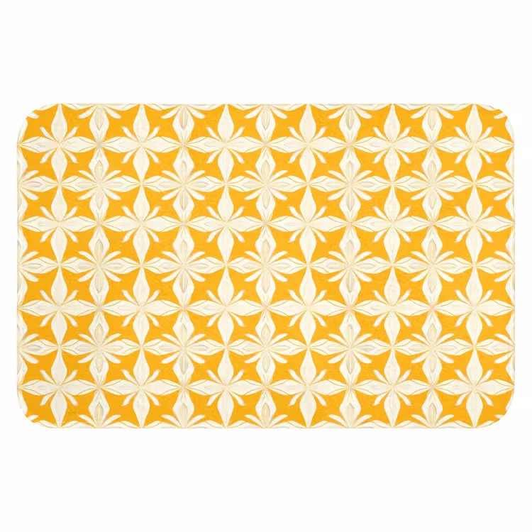 Patroon - Retro - Geel WCmat klein 1009 -3d