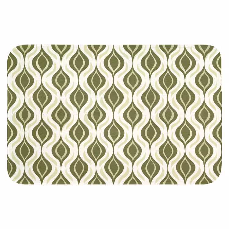 Patroon - Retro - Groen WCmat klein 1009 -3d