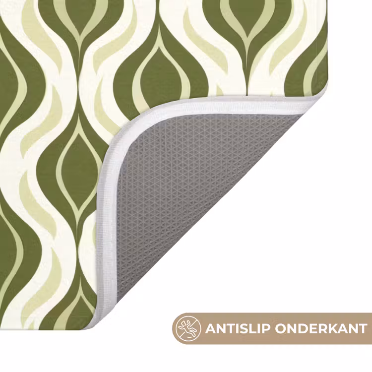 Patroon - Retro - Groen WCmat klein 1009 -USP_AntislipNL