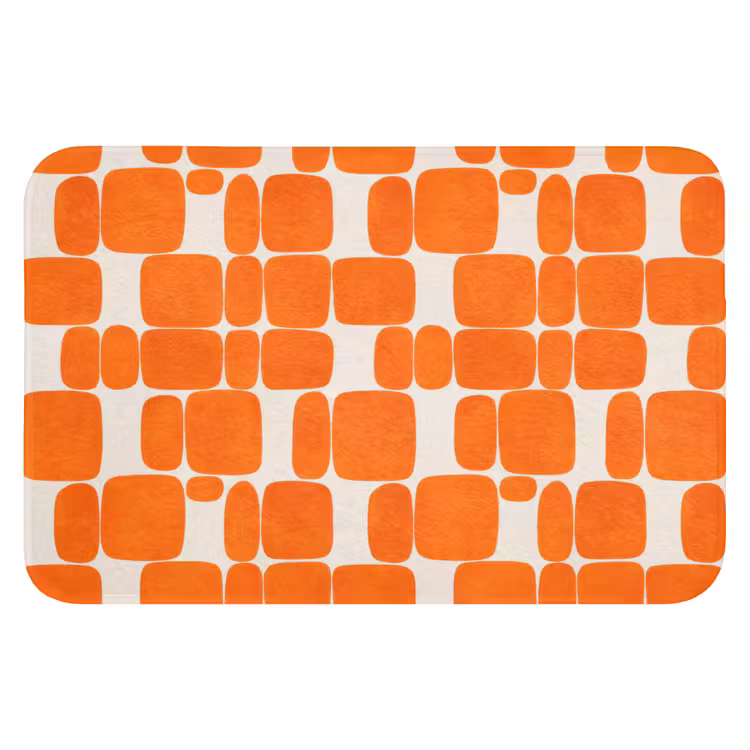 Patroon - Retro - Oranje WCmat klein 1009 -3d
