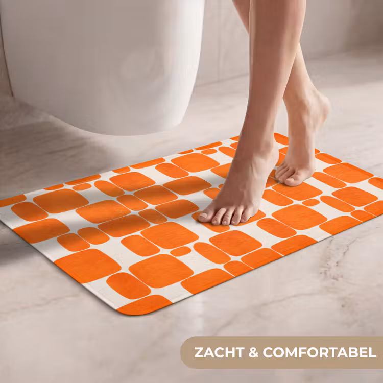 Patroon - Retro - Oranje WCmat klein 1009 -USP_ZachtNL