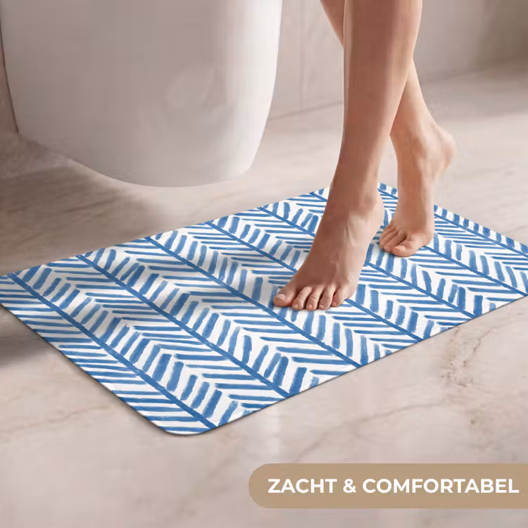 Patroon - Streep - Blauw WCmat klein 1009 -USP_ZachtNL