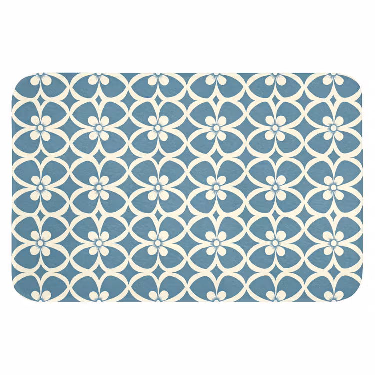 Patroon - Symmetrisch - Blauw WCmat klein 1009 -3d