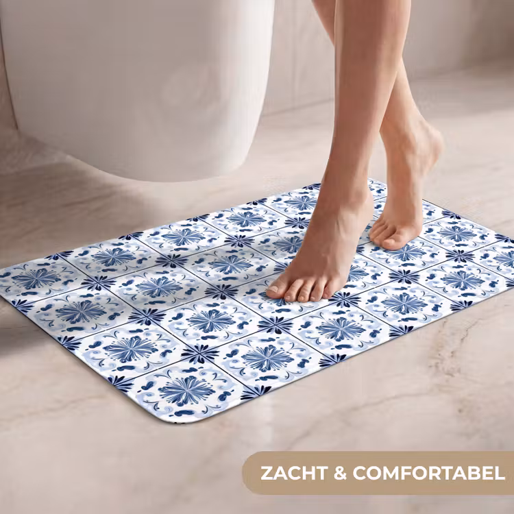 Patroon - Tegel - Blauw WCmat klein 1009 -USP_ZachtNL
