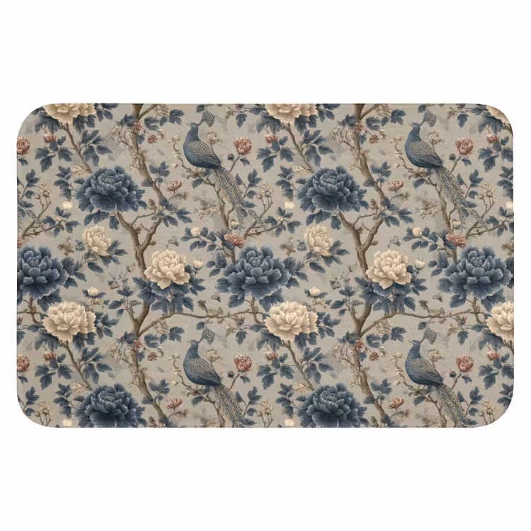 Pauw - Bloemen - Blauw WCmat klein 1009 -3d