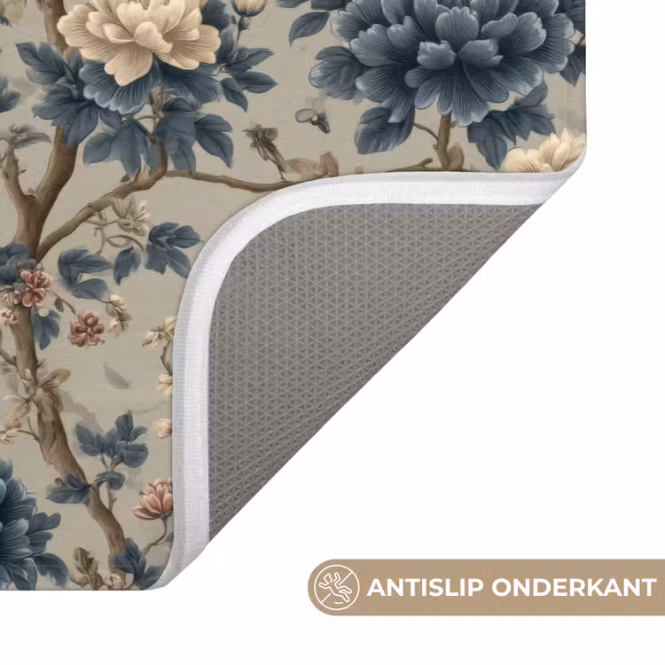 Pauw - Bloemen - Blauw WCmat klein 1009 -USP_AntislipNL