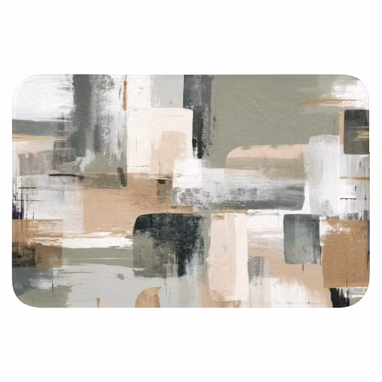 Penseelstreken - Abstract - Aardetinten WCmat klein -3d