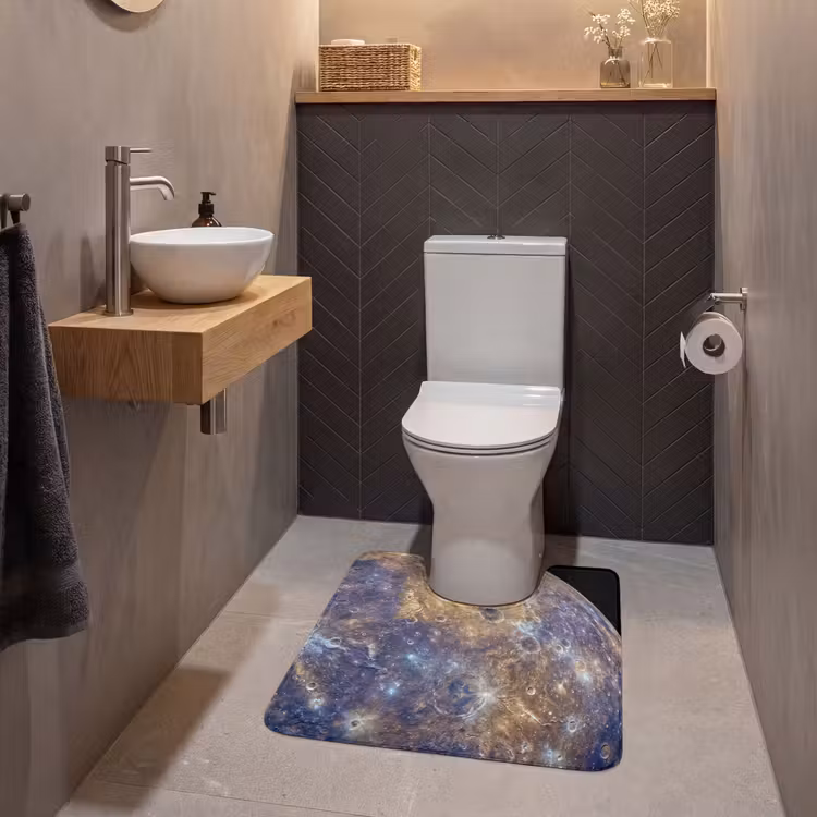 WC Mat - Planeet - Kraters - Ruimte - Planeet - Kraters - Ruimte WCmat U-uitsnede middel